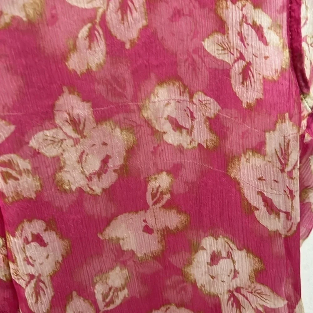 Lilith sheer asymmetrical silk floral top